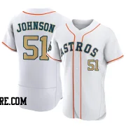 Men's Houston Astros Randy Johnson Authentic Gold White 2023 Collection Jersey