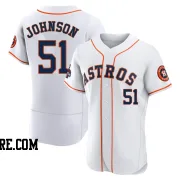 Men's Houston Astros Randy Johnson Authentic White 2022 World Series Champions Home Jersey