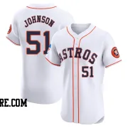 Men's Houston Astros Randy Johnson Elite White Home Patch Jersey