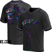 Men's Houston Astros Roberto Osuna Replica Black Holographic Alternate Jersey