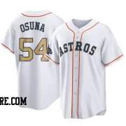 Men's Houston Astros Roberto Osuna Replica Gold White 2023 Collection Jersey