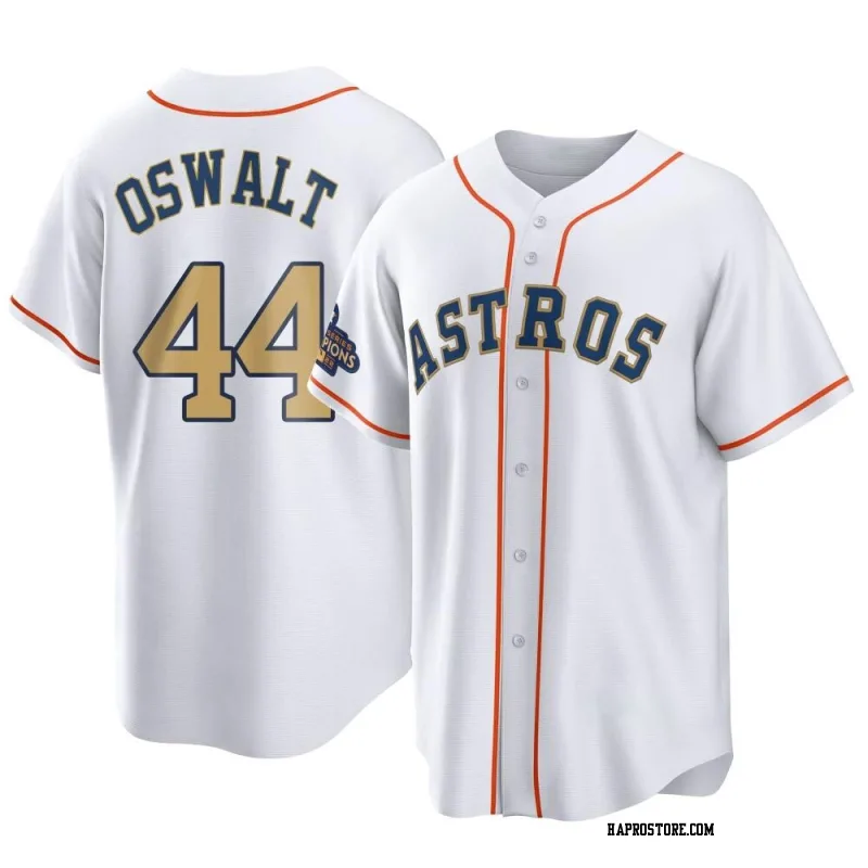 Men's Houston Astros Roy Oswalt Replica Gold White 2023 Collection Jersey