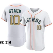 Men's Houston Astros Rusty Staub Authentic Gold White 2023 Collection Jersey