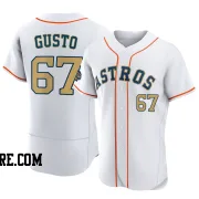 Men's Houston Astros Ryan Gusto Authentic Gold White 2023 Collection Jersey