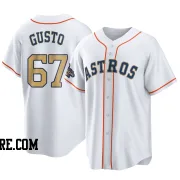 Men's Houston Astros Ryan Gusto Replica Gold White 2023 Collection Jersey