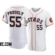 Men's Houston Astros Ryan Pressly Authentic White 2022 World Series Home Jersey