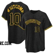 Men's Houston Astros Shay Whitcomb Replica Black Snake Skin City Jersey