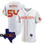 Men's Houston Astros Tayler Scott Authentic White 2023 Space City Ready 2 Reign Flex Base Jersey