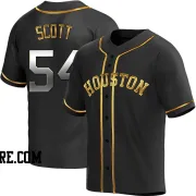 Men's Houston Astros Tayler Scott Replica Black Golden Alternate Jersey