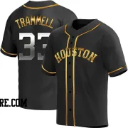 Men's Houston Astros Taylor Trammell Replica Black Golden Alternate Jersey