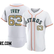 Men's Houston Astros Tyler Ivey Authentic Gold White 2023 Collection Jersey