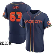 Men's Houston Astros Tyler Ivey Authentic Navy 2022 City Connect Jersey