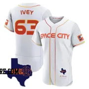 Men's Houston Astros Tyler Ivey Authentic White 2023 Space City Ready 2 Reign Flex Base Jersey