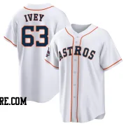 Men's Houston Astros Tyler Ivey Replica White 2022 World Series Champions Home Jersey