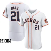 Men's Houston Astros Yainer Diaz Authentic White 2022 World Series Champions Home Jersey