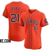 Men's Houston Astros Yainer Diaz Elite Orange Alternate Vapor Premier Jersey