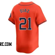 Men's Houston Astros Yainer Diaz Limited Orange Alternate Jersey