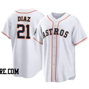 Men's Houston Astros Yainer Diaz Replica White 2022 World Series Home Jersey