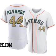 Men's Houston Astros Yordan Alvarez Authentic Gold White 2023 Collection Jersey