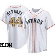 Men's Houston Astros Yordan Alvarez Replica Gold White 2023 Collection Jersey