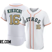 Men's Houston Astros Yusei Kikuchi Authentic Gold White 2023 Collection Jersey