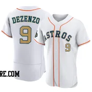 Men's Houston Astros Zach Dezenzo Authentic Gold White 2023 Collection Jersey