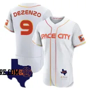 Men's Houston Astros Zach Dezenzo Authentic White 2023 Space City Ready 2 Reign Flex Base Jersey