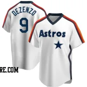 Men's Houston Astros Zach Dezenzo Replica White Home Cooperstown Collection Team Jersey