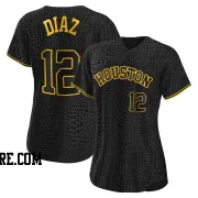 Women's Houston Astros Aledmys Diaz Authentic Black Snake Skin City Jersey