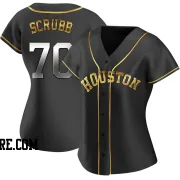 Women's Houston Astros Andre Scrubb Replica Black Golden Alternate Jersey