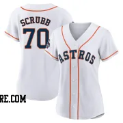 Women's Houston Astros Andre Scrubb Replica White 2022 World Series Champions Home Jersey