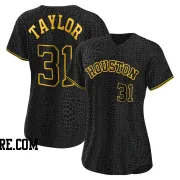 Women's Houston Astros Andrew Taylor Authentic Black Snake Skin City Jersey