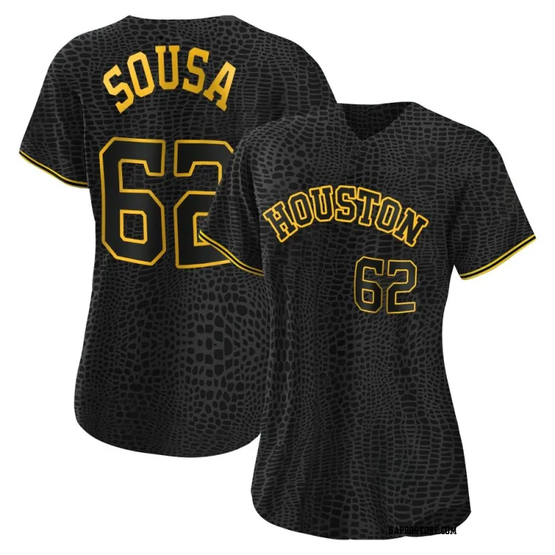 Women's Houston Astros Bennett Sousa Authentic Black Snake Skin City Jersey