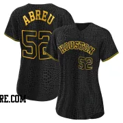 Women's Houston Astros Bryan Abreu Authentic Black Snake Skin City Jersey