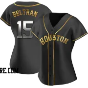 Women's Houston Astros Carlos Beltran Replica Black Golden Alternate Jersey