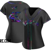 Women's Houston Astros Carlos Lee Replica Black Holographic Alternate Jersey