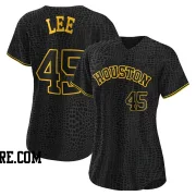 Women's Houston Astros Carlos Lee Replica Black Snake Skin City Jersey