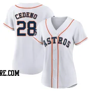 Women's Houston Astros Cesar Cedeno Authentic White 2022 World Series Champions Home Jersey