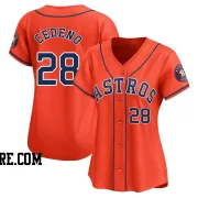 Women's Houston Astros Cesar Cedeno Limited Orange Alternate Jersey