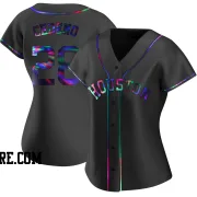 Women's Houston Astros Cesar Cedeno Replica Black Holographic Alternate Jersey