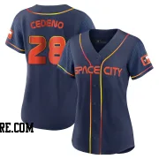 Women's Houston Astros Cesar Cedeno Replica Navy 2022 City Connect Jersey