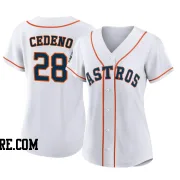 Women's Houston Astros Cesar Cedeno Replica White 2022 World Series Home Jersey