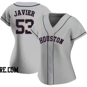 Women's Houston Astros Cristian Javier Authentic Gray Road 2020 Jersey