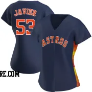 Women's Houston Astros Cristian Javier Authentic Navy Alternate Jersey