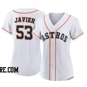 Women's Houston Astros Cristian Javier Authentic White 2022 World Series Home Jersey