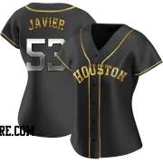 Women's Houston Astros Cristian Javier Replica Black Golden Alternate Jersey