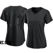 Women's Houston Astros Custom Authentic Black Pitch Fashion Jersey