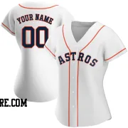 Women's Houston Astros Custom Replica White Home Jersey