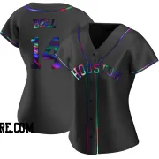 Women's Houston Astros Derek Bell Replica Black Holographic Alternate Jersey