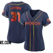 Women's Houston Astros Don Larsen Authentic Navy 2022 City Connect Jersey